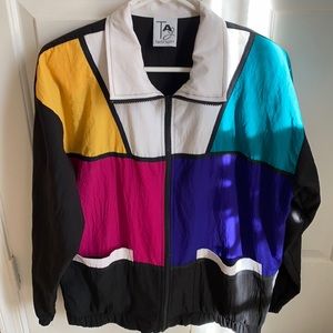 Vintage Women’s Zipper Windbreaker Jacket